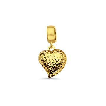 14K Yellow Gold Heart Charm for Mix&Match Pendant 20mmX10mm 0.7 grams